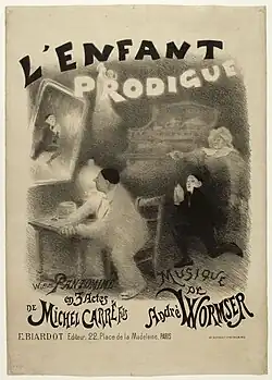 L'Enfant Prodigue, affiche lithographiée pour la pantomine, 1896.
