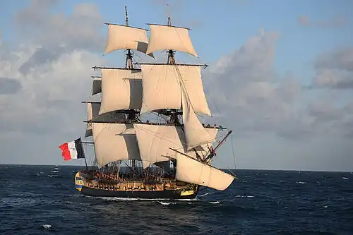 Les voiles de l'Hermione.