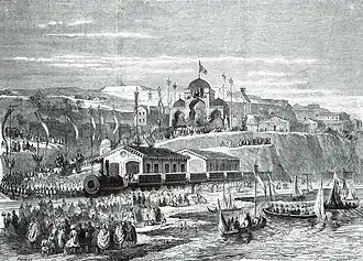 Train d'inauguration du chemin de fer d'Alger à Blida.