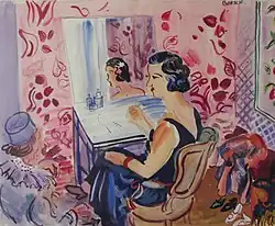 L'actrice à la toilette, gouache aquarellée sur papier, 50&nbsp;×&nbsp;65&nbsp;cm, 1941-1945.