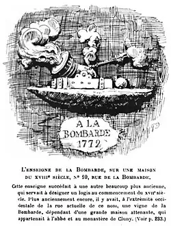 Dessin de l'enseigne de la bombarde