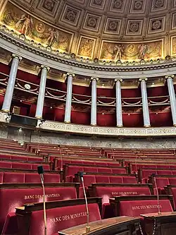 L'hémicycle de l'Assemblée nationale (2025).
