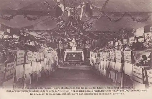 L'ossuaire provisoire, vers 1920.