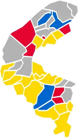 Nuance politique des candidats arrivés en tête dans chaque commune au 2e tour.