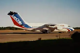Un BAe 146-200 de LAN Chile similaire à celui impliqué dans l'accident.