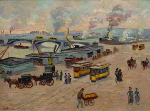 Les Quais de la Seine à Rouen, vers 1898.Collection privée, Vente 2017.