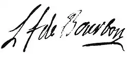 Signature de Louis-François de Bourbon-Conti