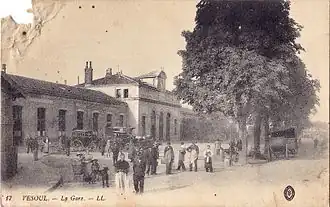 La gare, vers 1919.