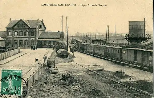 La gare de Longpré-les-Corps-Saints, vers 1900-1910.
