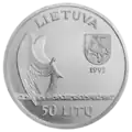 Pièce en argent de 50&nbsp;litas, 120e anniversaire de Mikalojus Konstantinas Čiurlionis ;