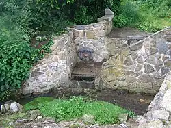 Fontaine Colau, dans l'étang au centre du village.