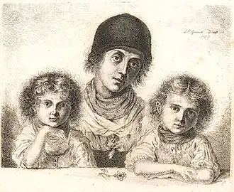 La femme d'Egern avec ses filles (1813).