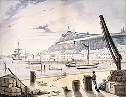 Représentation de l’anse du Cul-de-Sac et du quai du Roi, 1837-1841.