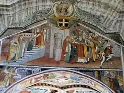 Arc triomphal : Présentation de Marie au temple, Mariage de Marie, Annonciation