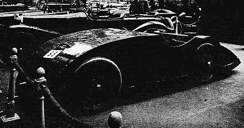 Une Bugatti T32 'Tank' au salon de Paris en décembre 1923.