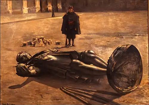 Léon-Paul-Joseph Robert : La Colonne Vendôme renversée (1871), musée d'Art et d'Histoire de Saint-Denis.