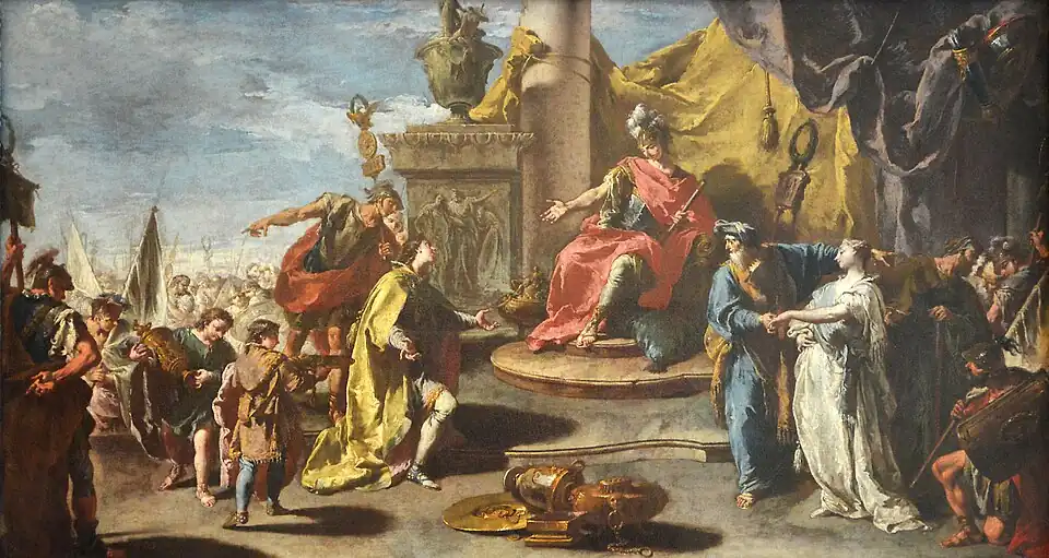 La Continence de Scipion (1733)Giambattista Pittoni, Musée du Louvre