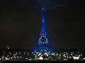 Tour Eiffel aux couleurs de l'Europe en 2008.