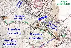 La Digue sur plan de 1716