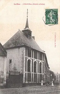 Carte postaleavec le timbre  crénelé d' sur la ligne de Reims à Tergnier daté du 8 juin 1908.