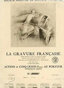 Action de La Gravure Française S.A.