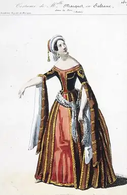 La Sultane, maquette de costume de Marquet,  1843