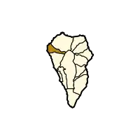 Localisation de Puntagordadans l'île de La Palma.