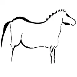 Cheval peint en noir, panneau 51