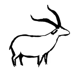 Bouquetin mâle peint en noir avec un trait de modelage dans la Galerie C