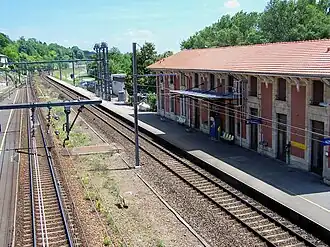 Vue du pont en direction d'Agen (juin&nbsp;2009).
