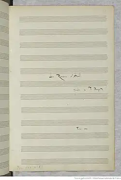 page du manuscrit autographe