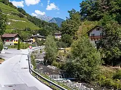 La Sionne dans la localité de La Sionne, à Savièse.