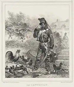 La Tentation (vers 1833), lithographie, musée d'Art du comté de Los Angeles.
