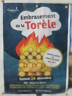 Affiche annonçant l'embrasement de la Torèle.