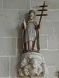 L'église de La Trinité-Langonnet : statue de saint Cornély.