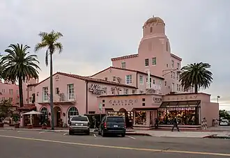 Hôtel La Valencia, à La Jolla, classé depuis le 14 janvier 1987.