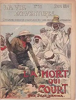 La Mort qui court, fascicule no&nbsp;10 de la série « La Vie d'aventures », 25 janvier 1908. Illustration de Georges Conrad.