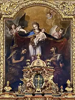 La Vierge protégeant un pauvre et un soldat, attribué à Pierre Parrocel (XVIIe siècle).