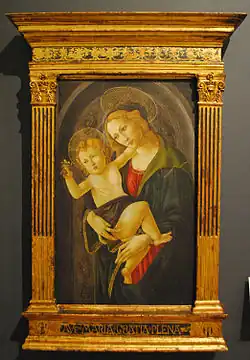 Sandro Botticelli et son atelier, La Vierge à l'Enfant dans une niche&nbsp;(es), 1476.