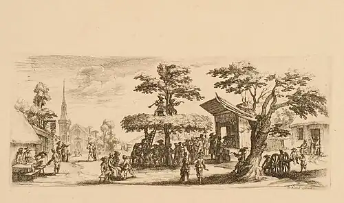 La danse au village, Nicolas de Son, 1625-1637, estampe à l'eau-forte, Musée des Beaux-Arts de Nancy,Inv. TH.99.15.1143