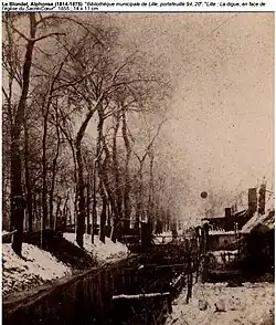 Canal des stations en 1855 près de l'actuelle rue de Puebla (photo Le Blondel)