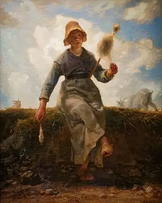 La Fileuse, chevrière auvergnate, 1868-1869,Jean-François Millet,Musée d'Orsay, Paris.