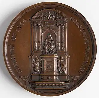 Médaille frappée à l'occasion de l'inauguration de la fontaine.