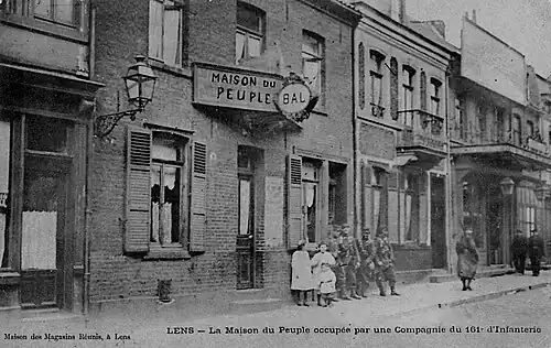 La maison du peuple occupée par le 161e&nbsp;régiment d'infanterie