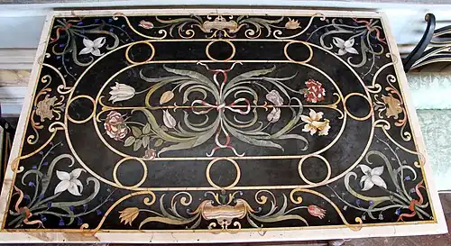 Dessus de table de commesso fiorentino de Jacopo Ligozzi, Florence, XVIe – XVIIe&nbsp;siècles.