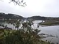 La rivière du Bono (à droite de la photographie le côté Pluneret et le marais maritime du Govillo).
