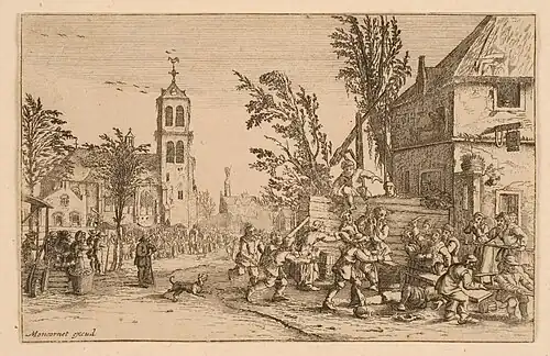 La Rixe le Jour de Marché, Nicolas de Son, 1625-1637, estampe à l'eau-forte, Musée des Beaux-Arts de Nancy, Inv. TH.99.15.1144