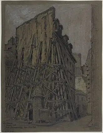 Le même angle en 1926 (dessin de Ferdinand Boberg).