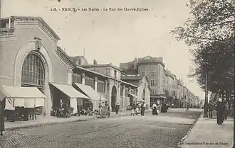 Les halles au début du 20e siècle, carte postale