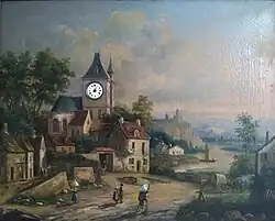 Anonyme, La rue du village (tableau à surprises), XIXe siècle.